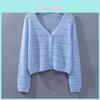 Summer Knit Sweater For Women With Vneck And Hollow Design For Casual Wear