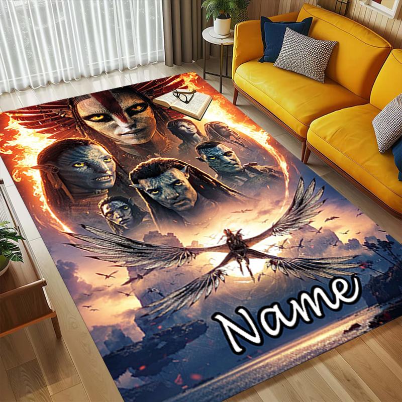 Tappeto Personalizzato con Nome e Avatar Mondo Soggiorno Antiscivolo Morbido Tappeto per Camera da Letto Sala Giochi Divano Ufficio Decorazioni per la Casa Zerbino