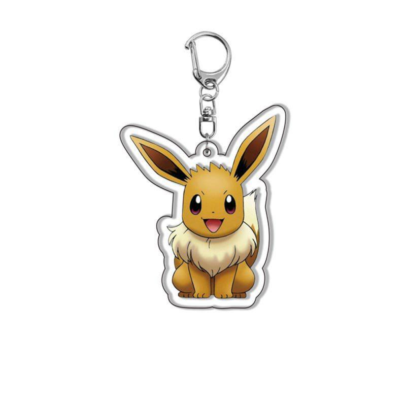 Pokemon Kawaii Acrylic Keychain Elfin Figure Pikachu Bulbasaur Psyduck Squirtle Gengar Meowth Cute Pendant Dolls Boys Gifts