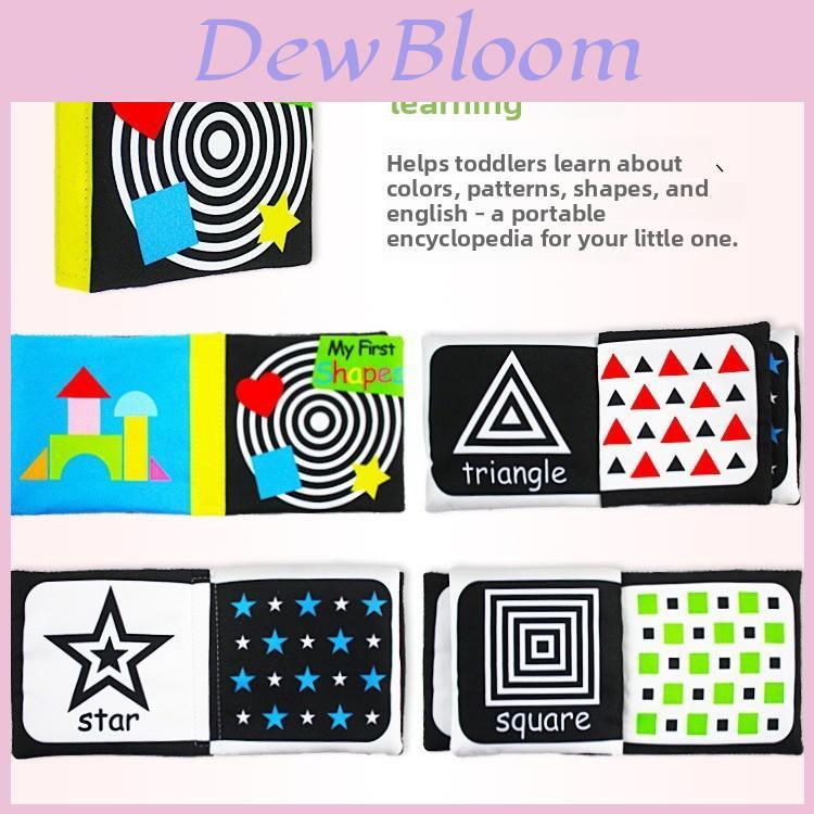 Baby Black And White Sensory Cloth Book With Tactile Pages For Early Learning