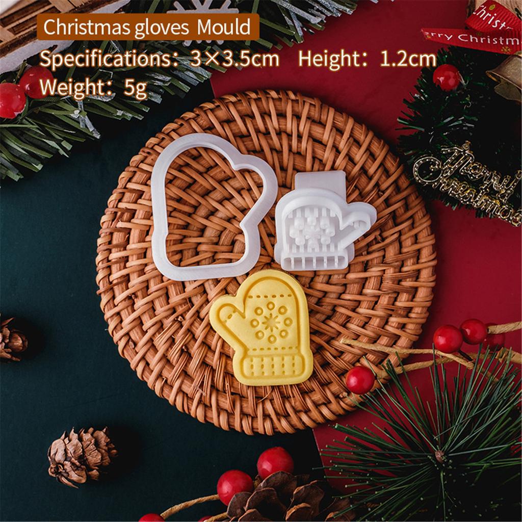 Plastic Biscuit Molds Cookie Embossing Moulds Christmas Patterned Cookie Cutters Baking Tools Plastic Baking Accessories