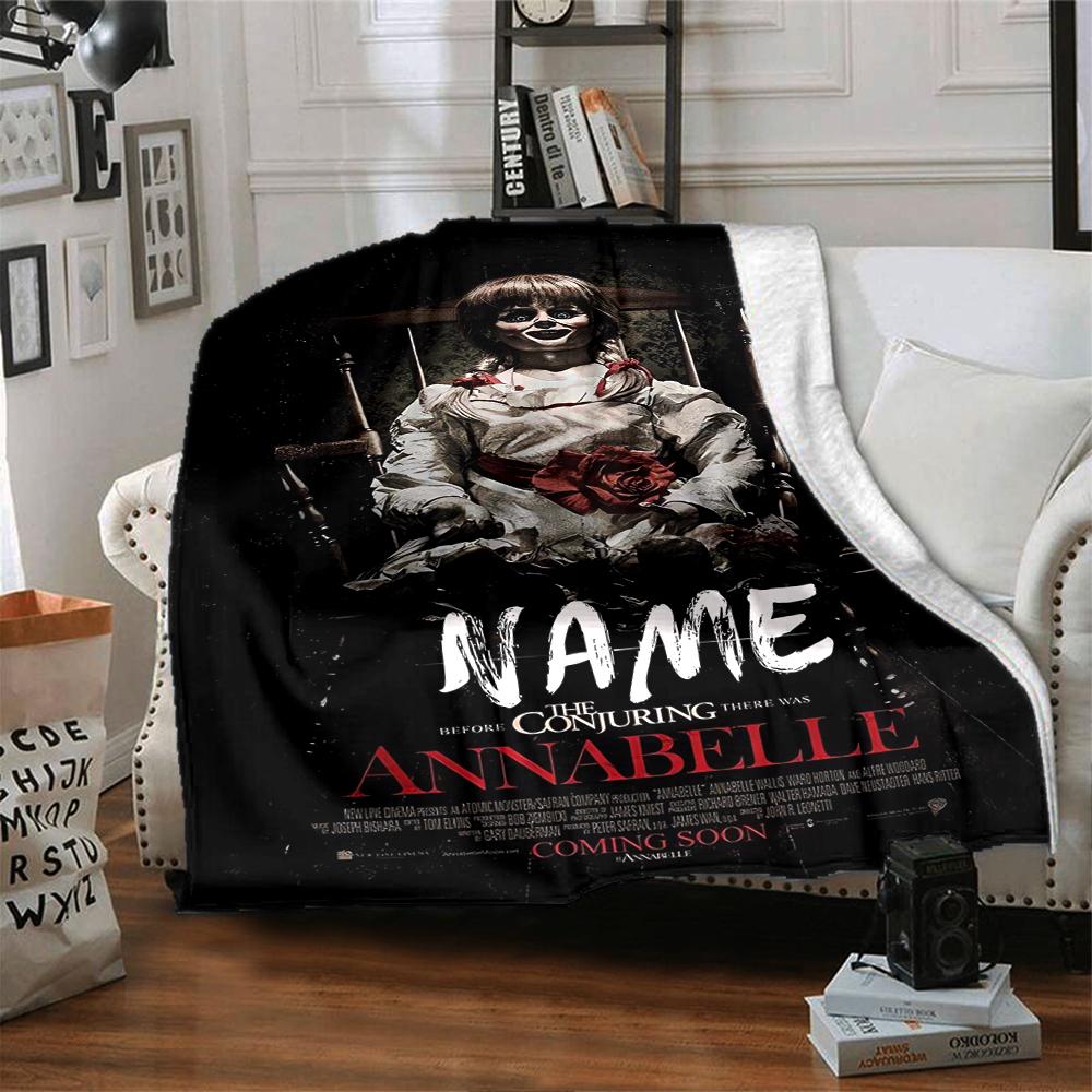 Custom Name Jigsaw Puppet Horror Party Blanket For Couch Bed Plush Cozy Fuzzy Blanket Super Soft Warm Blankets For Fall And Winter 0916141