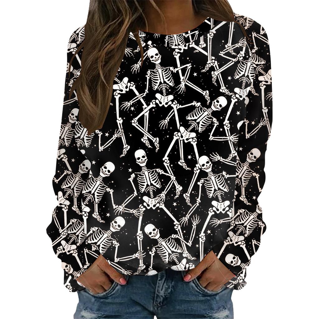 Halloween Pattern Sweatshirts Pumpkin Bat 3D Print Women's Hoodies Raglan Long Sleeve Pullovers Harajuku Tops Female Clothing