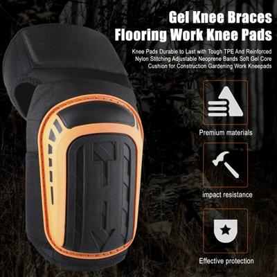 1 Pair Construction Knee Pads Heavy Duty Thick Foam Adjustable Strap Non-slip Professional Outdoor Gardening Work Roofing Flooring Knee Guards