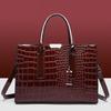 Standard Crocodile Pattern Women's Bag Large Capacity Shoulder Bag PU Leather Top-Handle Bag Luxury Crossbody Bag