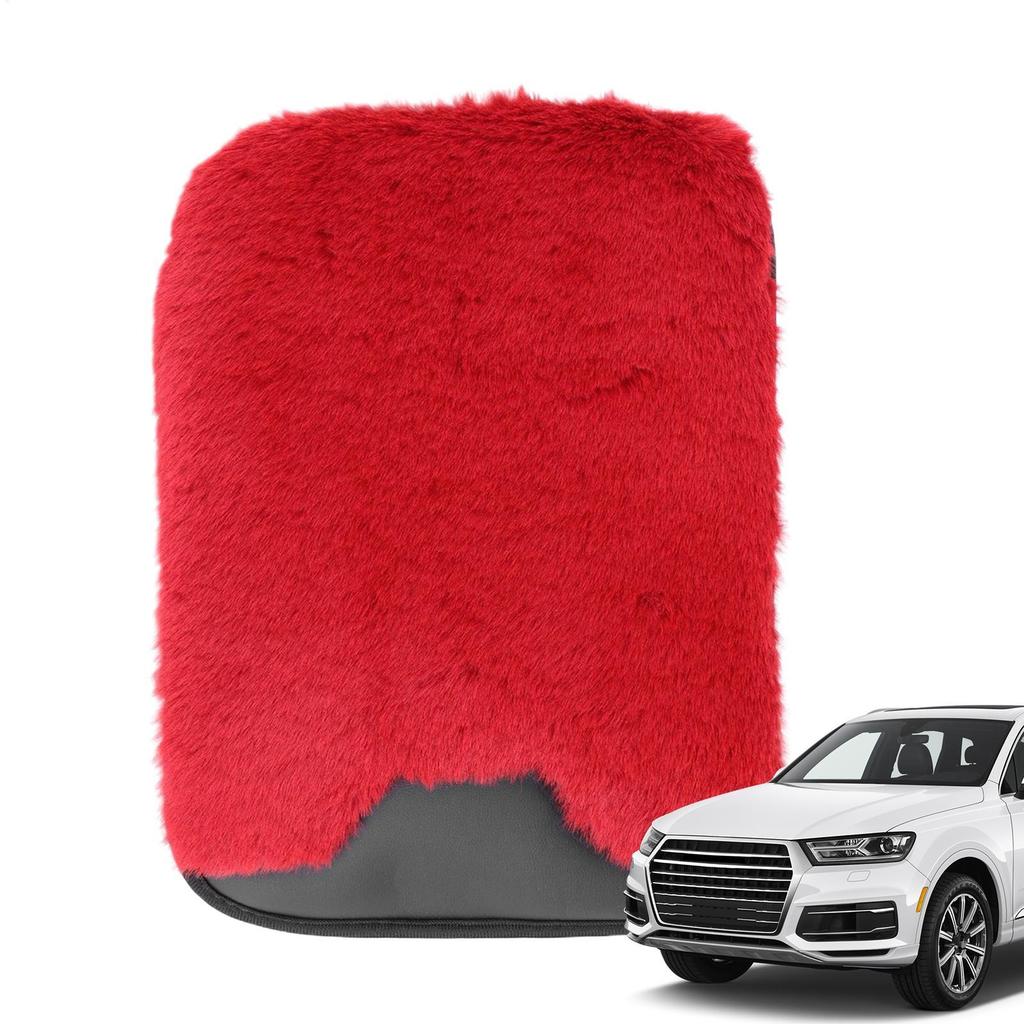 Car Armrest Cover Center Console Plush Protective Pad Arm Rest Cushion For Car For Truck Interior Vehicle Women Men Office Chair