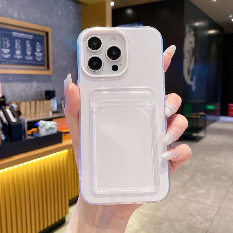 

Jelly Transparent Two-in-One Card Holder & Silicone Phone Case for iPhone 17 Pro Max and Apple 16/15/14. 14 Pro