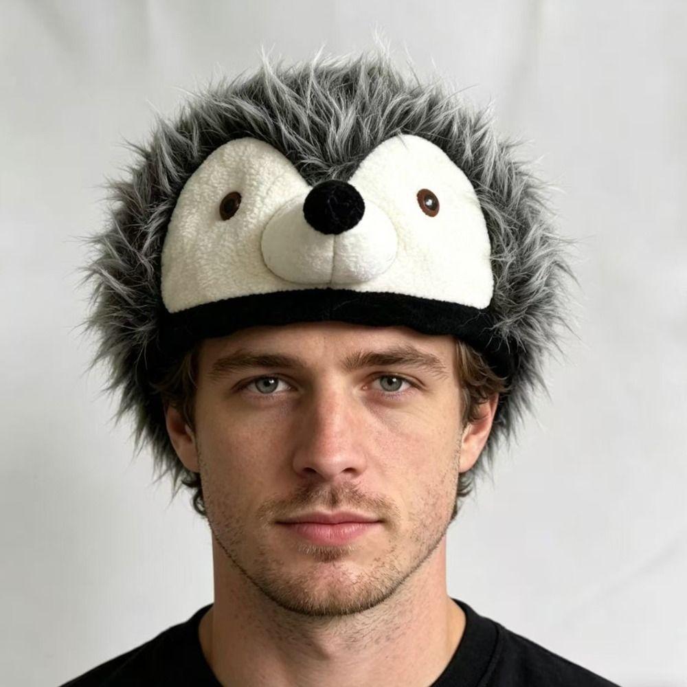 Photo Prop Dressing Up Hedgehog Hat Masquerade Unique Headgear Halloween Role Play Cute Cosplay Hat For Carnivals