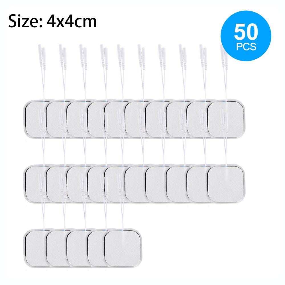 50/100 шт. Многоразовые электродные подушечки для TENS EMS стимулятора нервов и мышц, самоклеящиеся электродные подушечки для импульсного физиотерапевтического аппарата