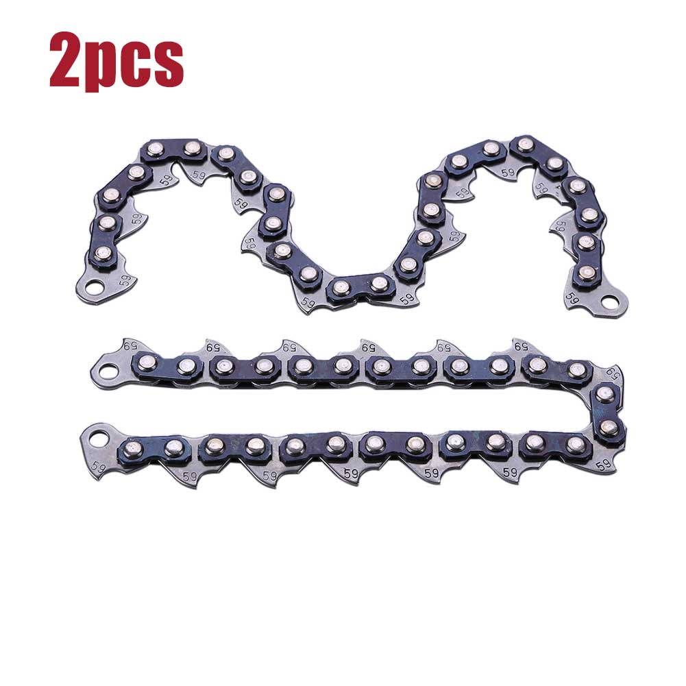 2pcs Chain Type Chain Blade Wood Cutting Chainsaw Woodworking Accessories Grass Trimmer Head Chain Grass Cutter Desbrozadora