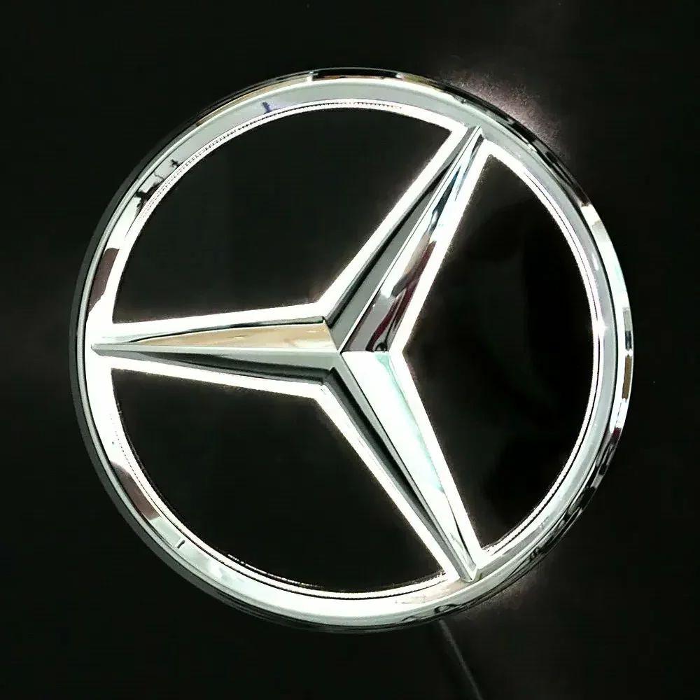Для Mercedes benz W204 W205 W213 W177 W176 W218 W253 GLE GLC GLS W206 VITO W447Світний значок на решітку 3D Опукла зірка Передня емблема