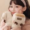 Christmas Plush Gloves Women Thickened Warm Girls Cute Students Cycling Cold Half Finger 2025 New