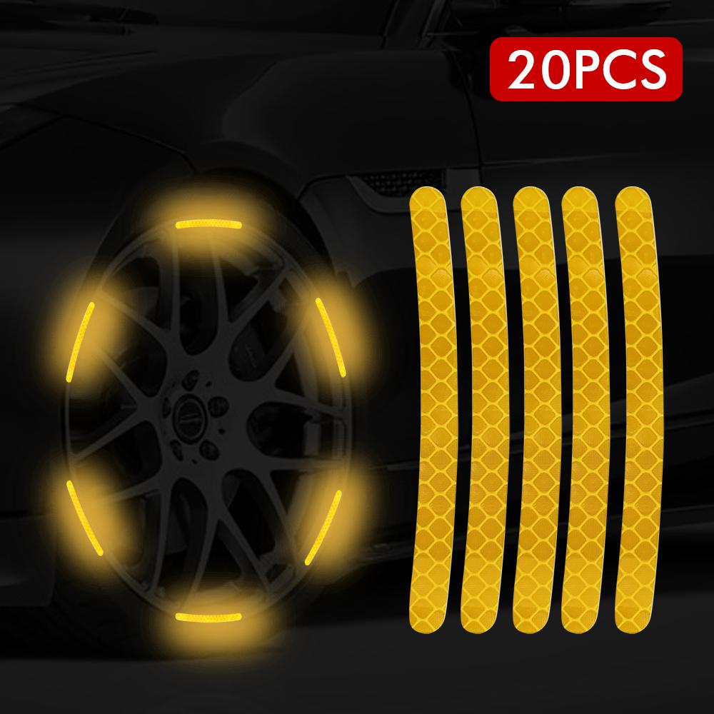 Cars Rims Tire Reflective Tape Car Wheel Hub Reflective Stripes Decorative Stickers Auto Florescent Tapes for Motorcycle Rim