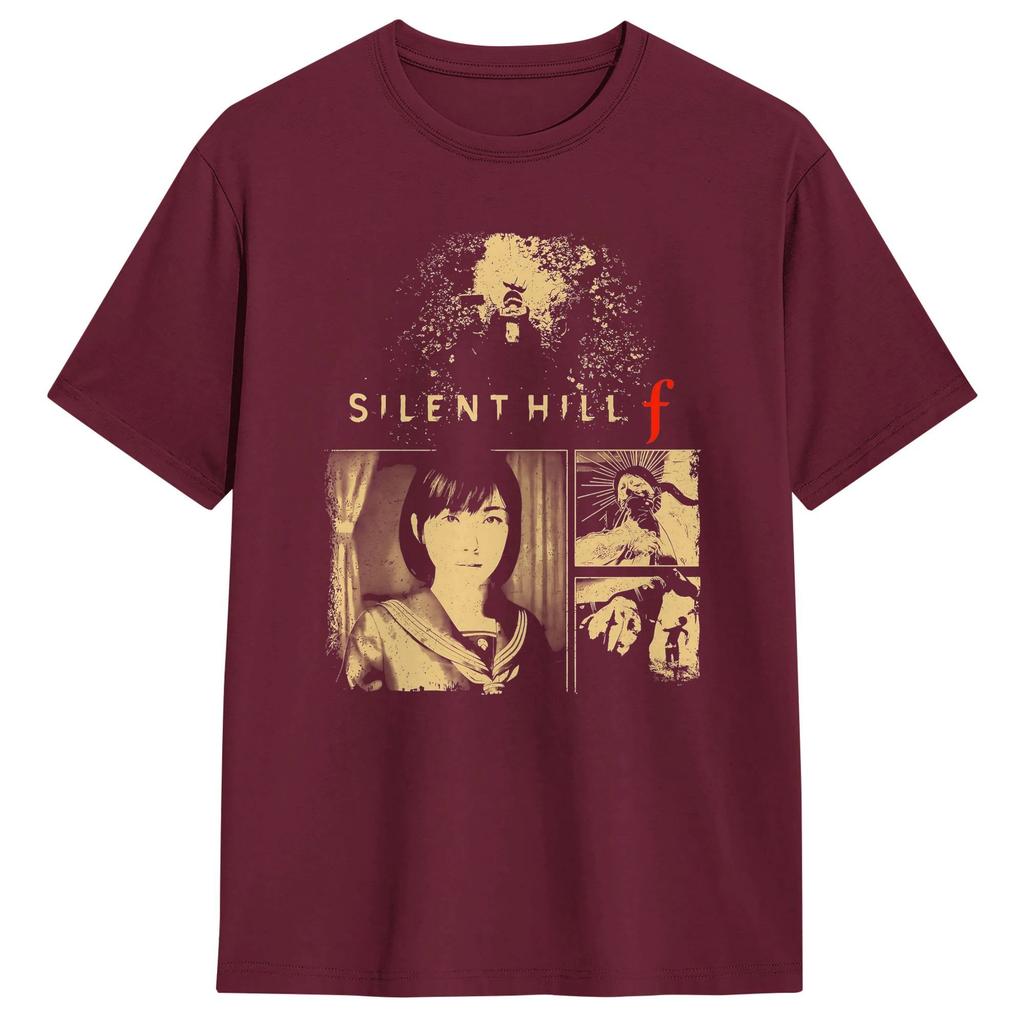 Silent Hill F T-Shirt Sommer Freizeit T-Shirts 100% Baumwolle Rundhals 4XL 5XL 6XL T-Shirts Kurzarm Streetwear T-Shirt