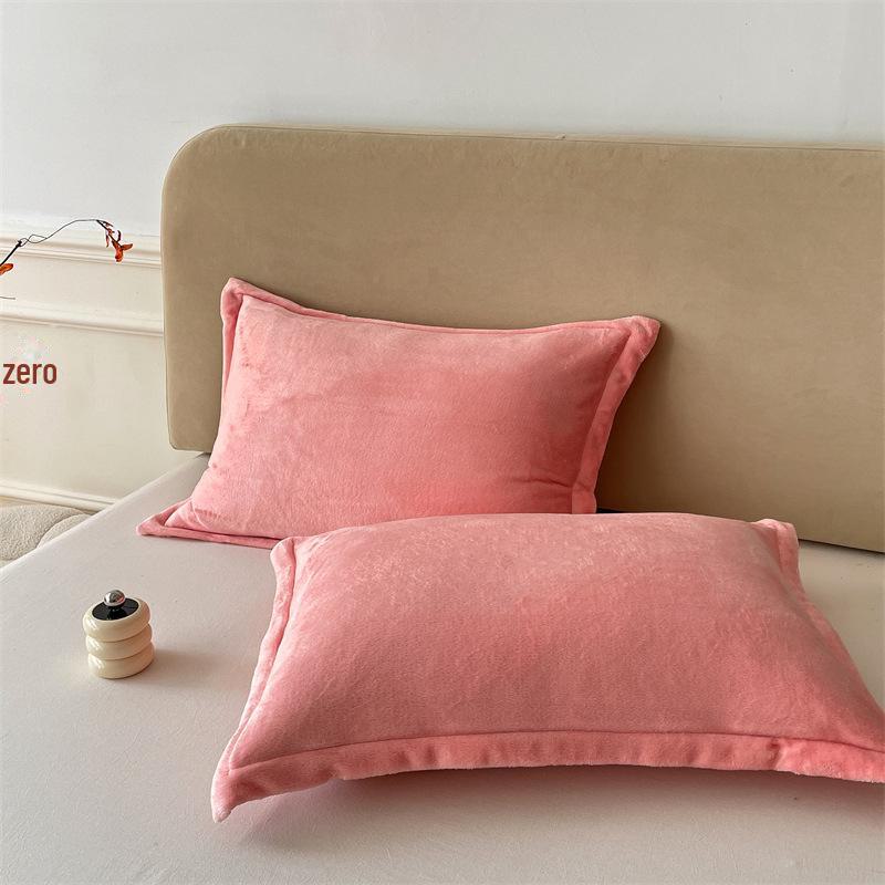 Fundas de Almohada Gruesas de Invierno de Terciopelo de Leche de Coral, 48x74, Par