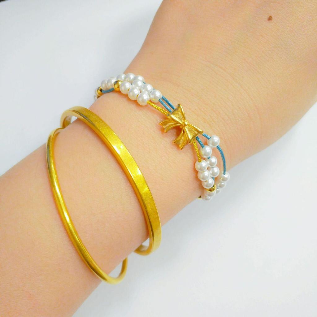 Vietnam Gold Princess Exile Pearl Bracelet - Copper Gold-Plated Women's Jewelry