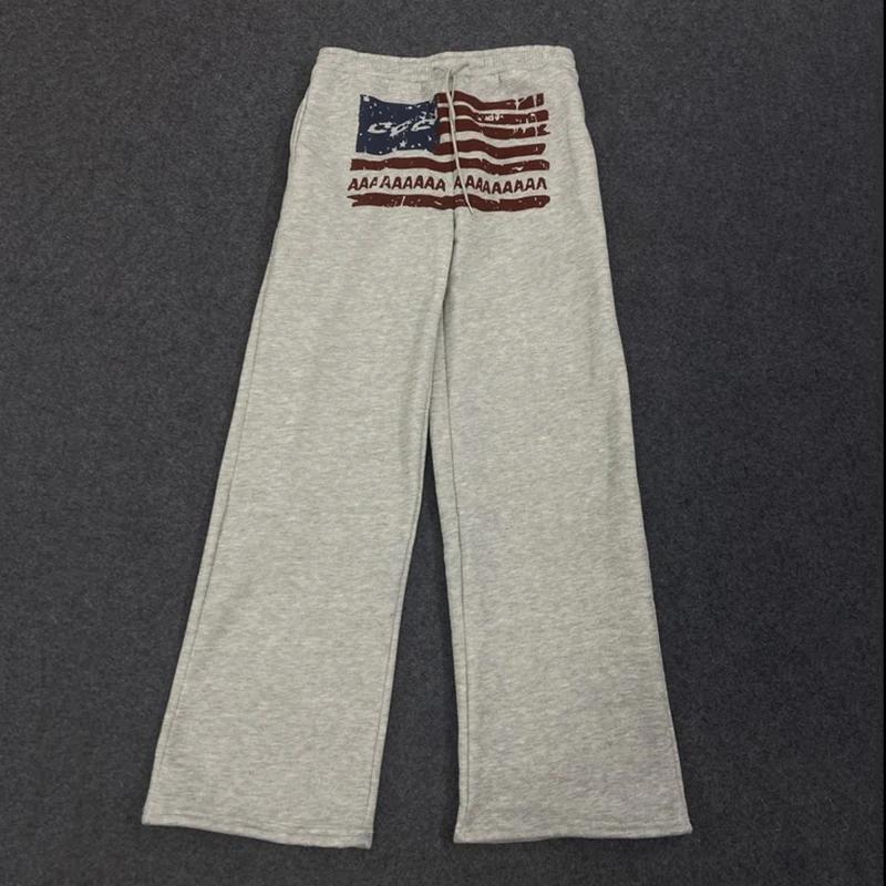 Evropská a americká podzimní a zimní pouliční móda, potištěné volné provedení, dlouhé dámské ležérní kalhoty