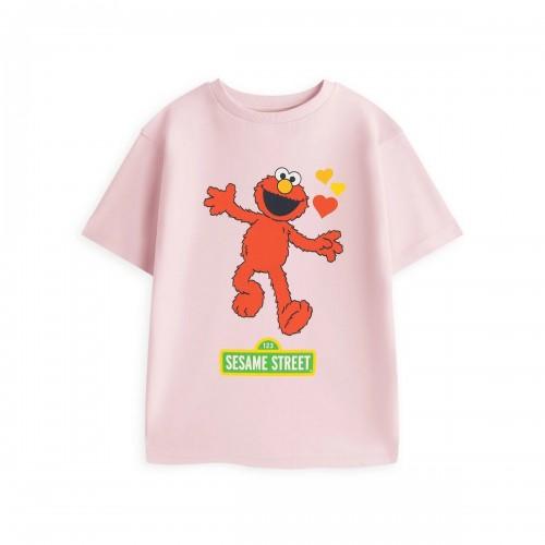 Sesame Street Girls Elmo Hearts Short-Sleeved T-Shirt