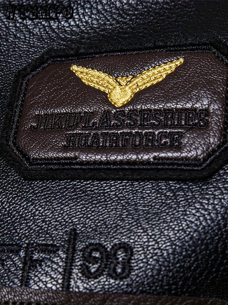 Men's Tribal Portrait Embroidery Stylish PU Leather Jacket - Multi-pocket Street Style Retro Classic Bomber Jacket - For Men -  Made of PU Leather