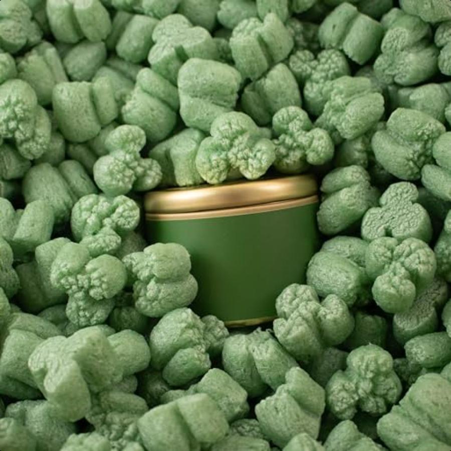 

.5 куб. фута Зеленые пенопластовые гранулы в форме трилистника, переработанные, антистатические, для упаковки, компостируемые, биоразлагаемые, амортизирующие, для доставки, пылезащитные, абразивост United States