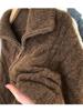 Oversized Chunky Cable Knit Sweater Coat for Women, Autumn Winter High-End Casual Knit Cardigan Top