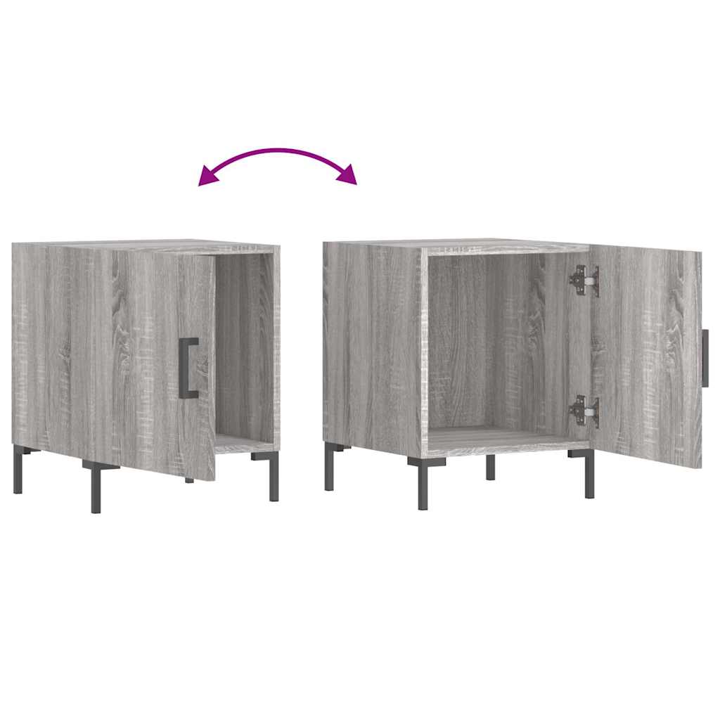 Nightstands 2 pcs Grey Sonoma 40 x 40 x 50 cm Particleboard