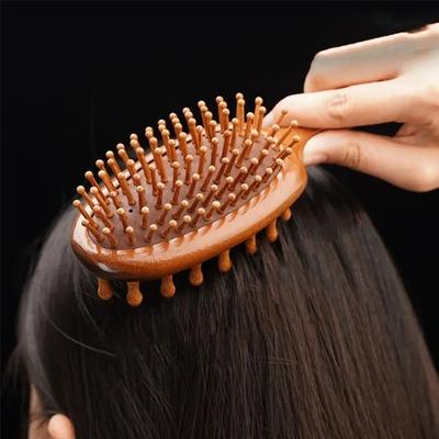 1pc Double Sided Air Bag Comb Fashion Anti Static Scalp Massage Wood Comb - Premium Wooden Massage Comb - Whole Body Use