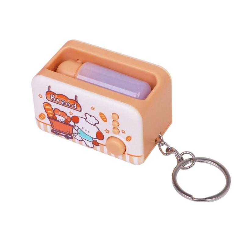 Interactive LED Keyring For Evening Key Finding And Finger Exercise Shatterproof Plastic Construction Keychain
