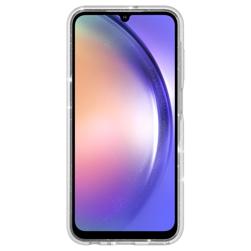 Cell Phone Cover for Samsung Galaxy A55 5G Case PC+TPU Anti-scratch Sparkly Glitter Mobile Shell