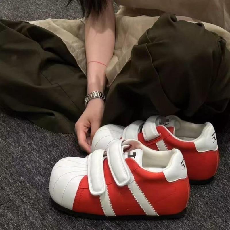 Klettverschluss Muschel-Stil Loafer, Neue Trendige Damen Freizeitsport-Schuhe, Plateau-Schuhe