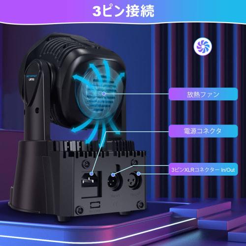 BETOPPER 7x8W RGBW DMX512 Moving LED Stage Light with Remote Control, 7 Color Conversion, 9/14CH Disco Light for Parties, High-Speed ??Rotation, High