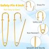 A34R 15Pcs Large Safety Pins Heavy Duty For Blankets Steel Safety Pins Heavy Duty 4" Steel Safety Pins For Clothes Gold
