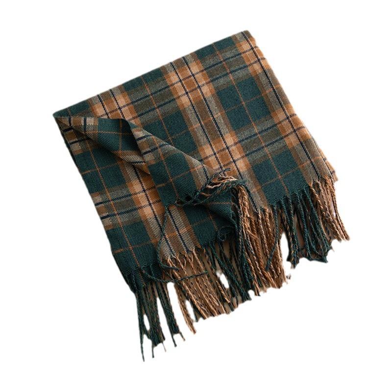 Japanese and Korean Plaid Cashmere Plaid Scarf Women's Winter Versatile Couple Warm Scarf