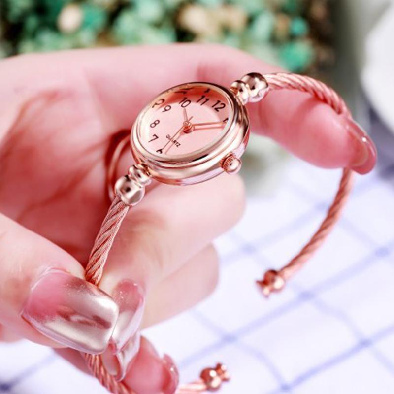 Small Gold Bangle Bracelet Luxury Watch Stainless Steel Retro Ladies Quartz Wristwatch Fashion Casual Thin Chain Watches