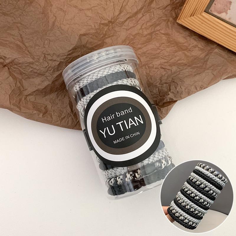 15pcs/set Hair Ties Cans Packaging Braided Twisted Elastic Hair Band Durable High Elasticity Rubber Bands Women Hair Accessories