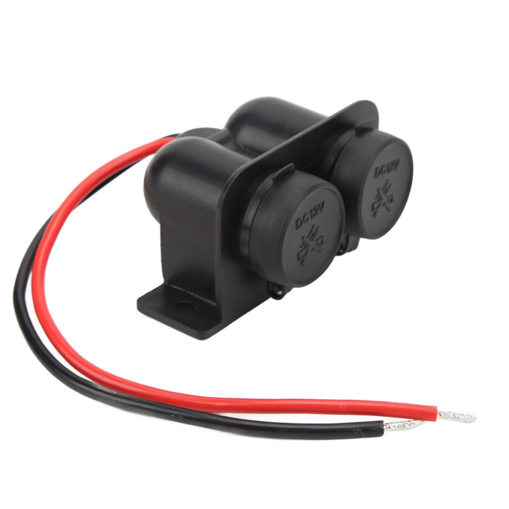 Dual Hole Cigarette Lighter Socket with 20cm Cable 12V 120W 10A Output for Car Marine Truck ATV RV