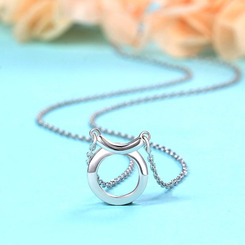 Jewelry Simple Round Necklace Fashion Light Luxury Ox Ring Pendant Personalized Clavicle Chain