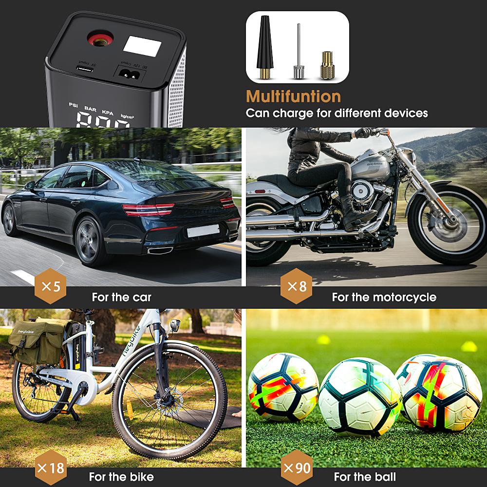 Wireless Tyre Air Pump Portable Car Air Compressor for Motorcycles Pickup Truck Digital Super Power Inflatable Pump