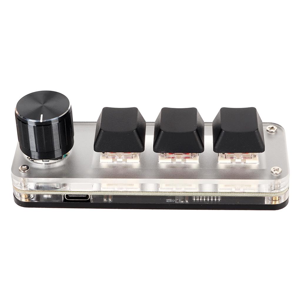 Makro-Tastatur mit rotem Schalter, Plug-and-Play, ergonomische, individuelle Knöpfe, USB-Mini-Tastatur für Desktop-PC