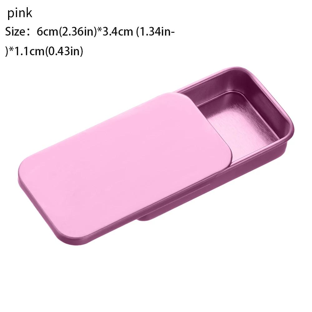 1 Stück Metall Rechteckig Leer Mini Blechdose Weißblech Schieben Süßigkeiten Pillendosen Behälter Glas mit Scharnier Kleine Organizer Aufbewahrungsbox