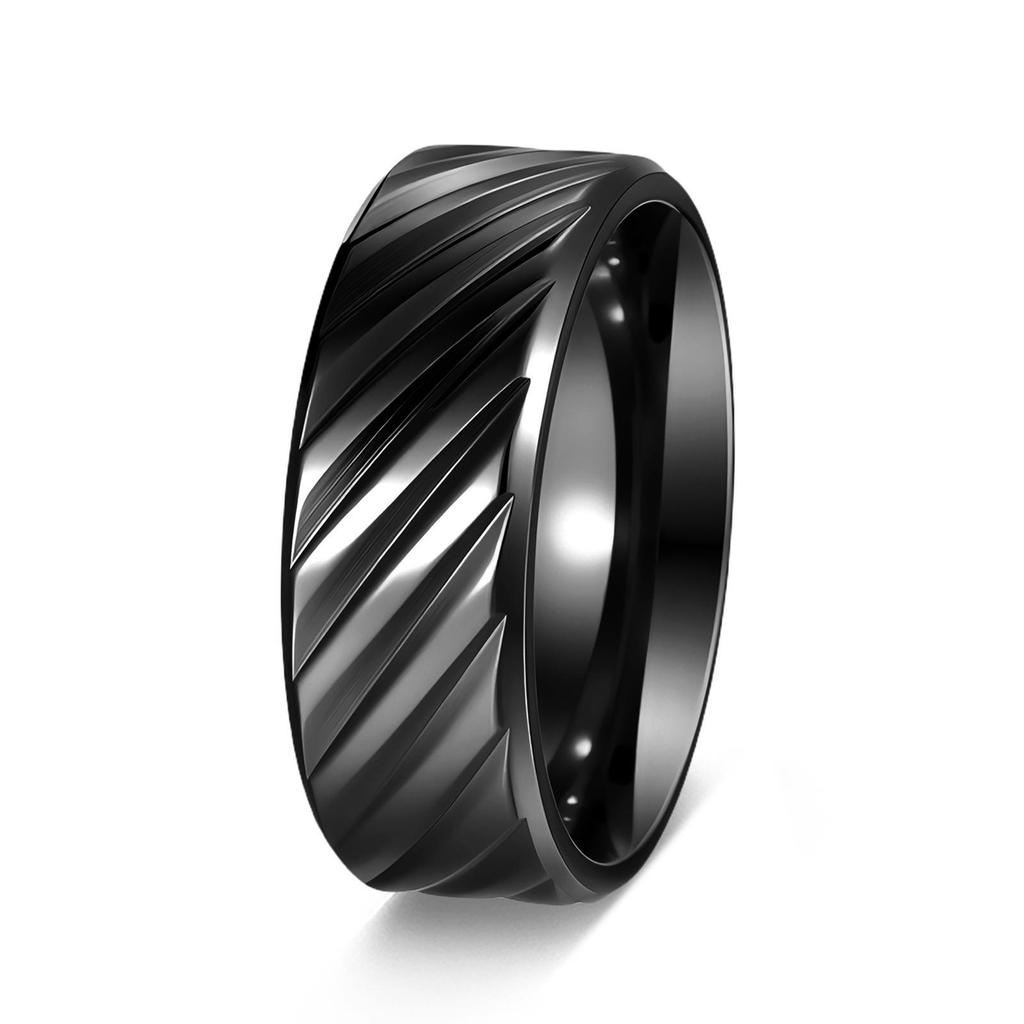 European & American Fashion Twill Design Titanium Steel Couples Ring - Personalized Jewelry for Men and Women.