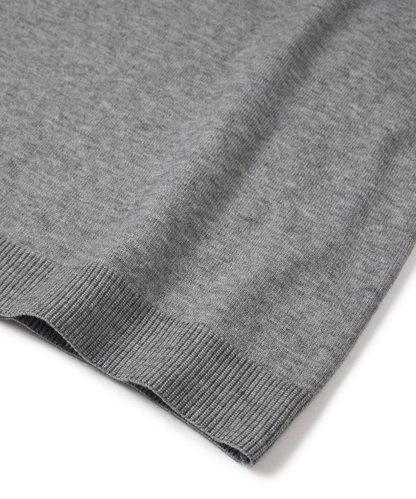 WEST GRAND BOULEVARD Ray Crop Half-Zip Knit Grey