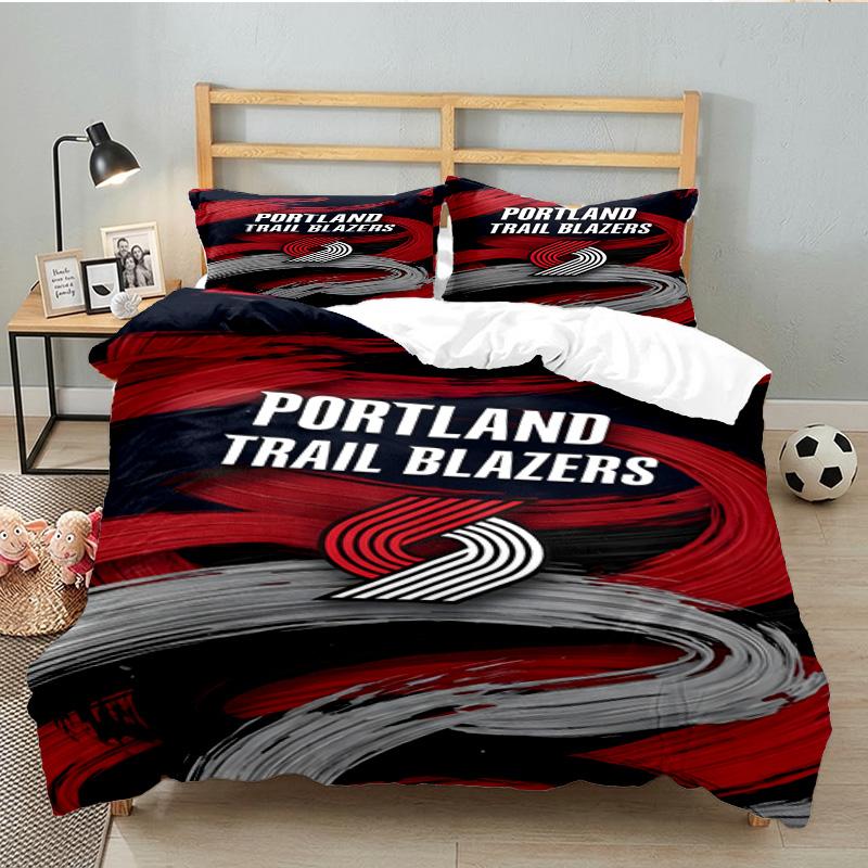 Portland Blazers Artwork 3pcs Bedding Set,Including 1pc Duvet Cover And 2pcs Pillowcases Perfect Gift for Christmas,Ideal for Bedroom, Dormitory