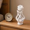 Platzsparende Schreibtischdekoration 3D-gedruckte Rosen-Skulptur, Hohlvase Blumenkunst-Figur mit matter Oberfläche, Künstlerische Blumenskulptur Minimalistisch