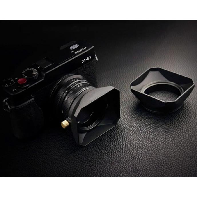 Camera Vintage Style Square Lens Hood Shade Metal Interface Mask Silver Black Light Shield Cover 37 39 40.5 43 46 49 52 55 58mm
