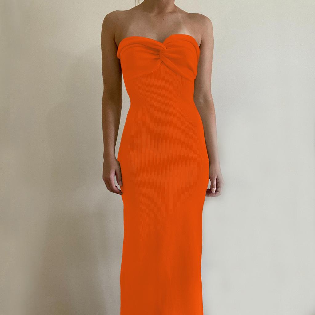 Sexy Damen-Frühlings- und Sommer-Strickkleid mit überkreuzter Schulter, modisches, sexy Wollwebkleid, ärmellos, unregelmäßig, um die Brust gewickelt, langes Kleid