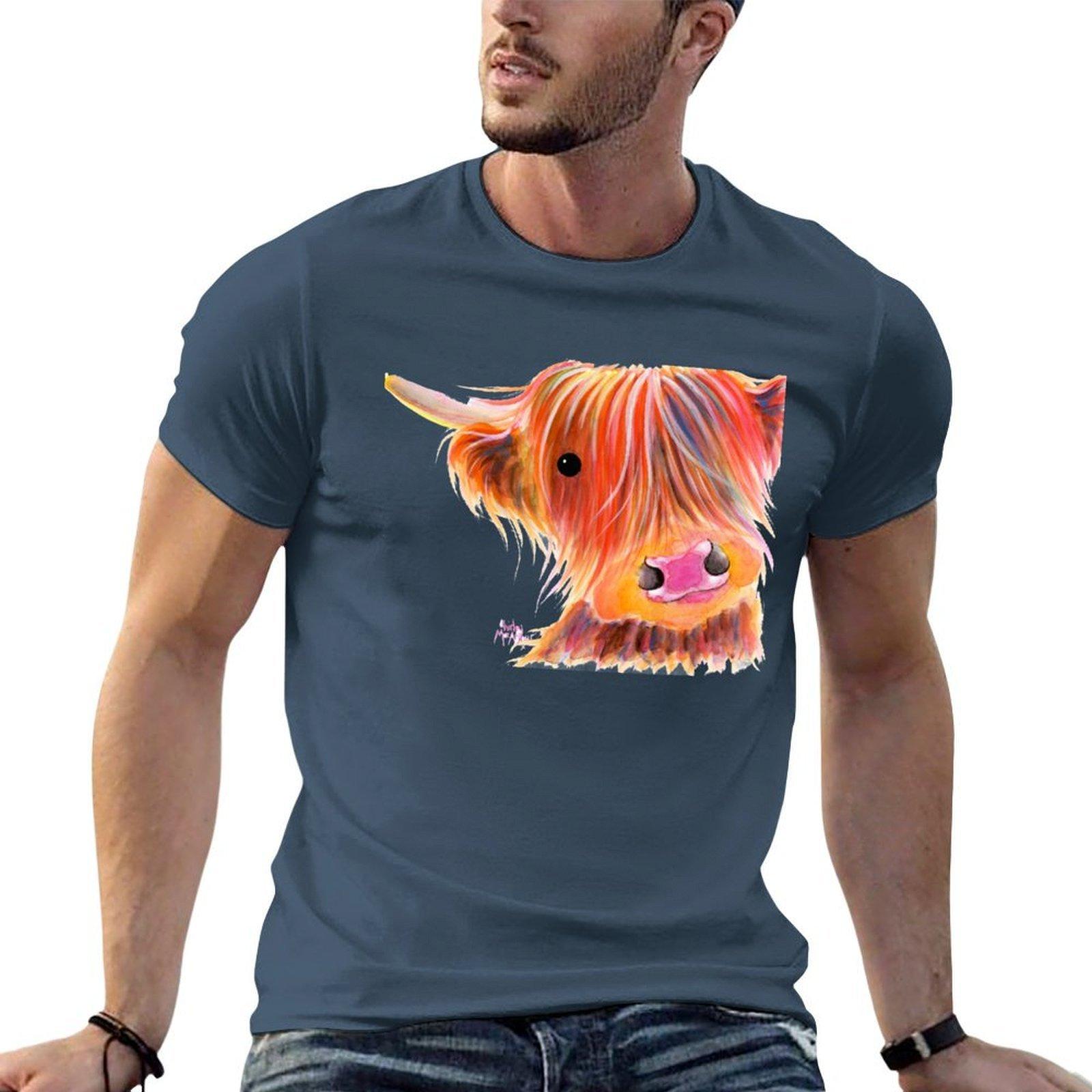 Scottish Highland Cow PRiNT  SWEET SATSUMA  by Shirley MacArthur TShirt essential t shirt TShirt S