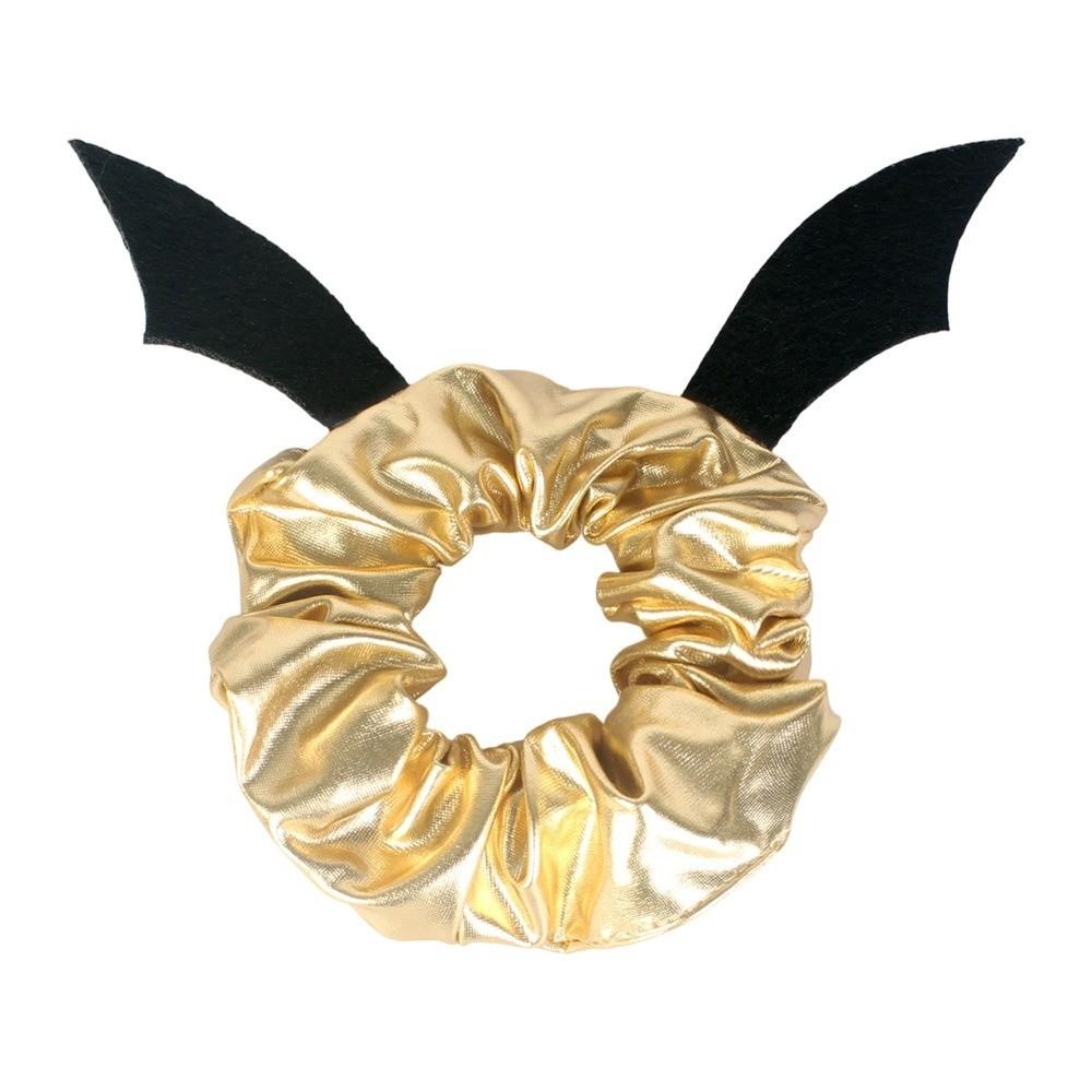 Gold / Silver Halloween Scrunchies High Elastic Spider Hair Tie Bat Wing Hairband  Cosplay Fans