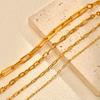 Gold Plated Stainless Steel Paperclip Chain Necklace For Women, Adjustable Rectangle Link Layering Choker Waterproof Jewelry