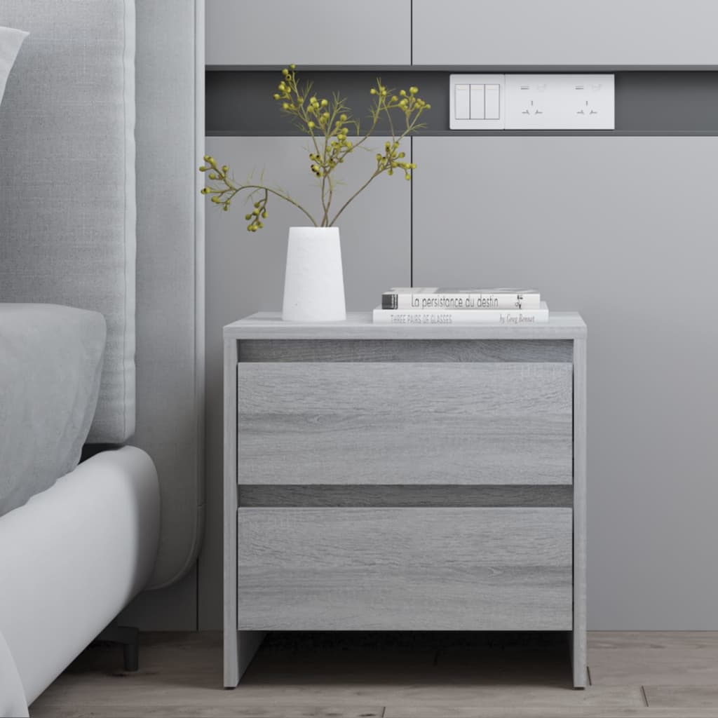 Nightstands 2 pcs Grey Sonoma 45 x 34.5 x 44.5 cm Particleboard